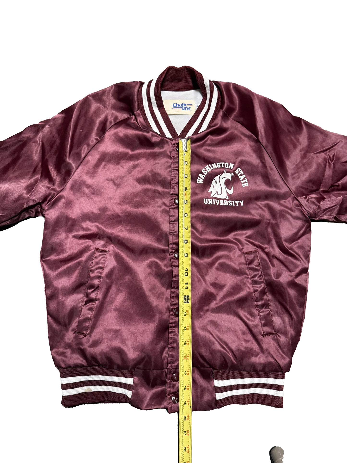 80s Satin Chalkline "WSU" Jacket