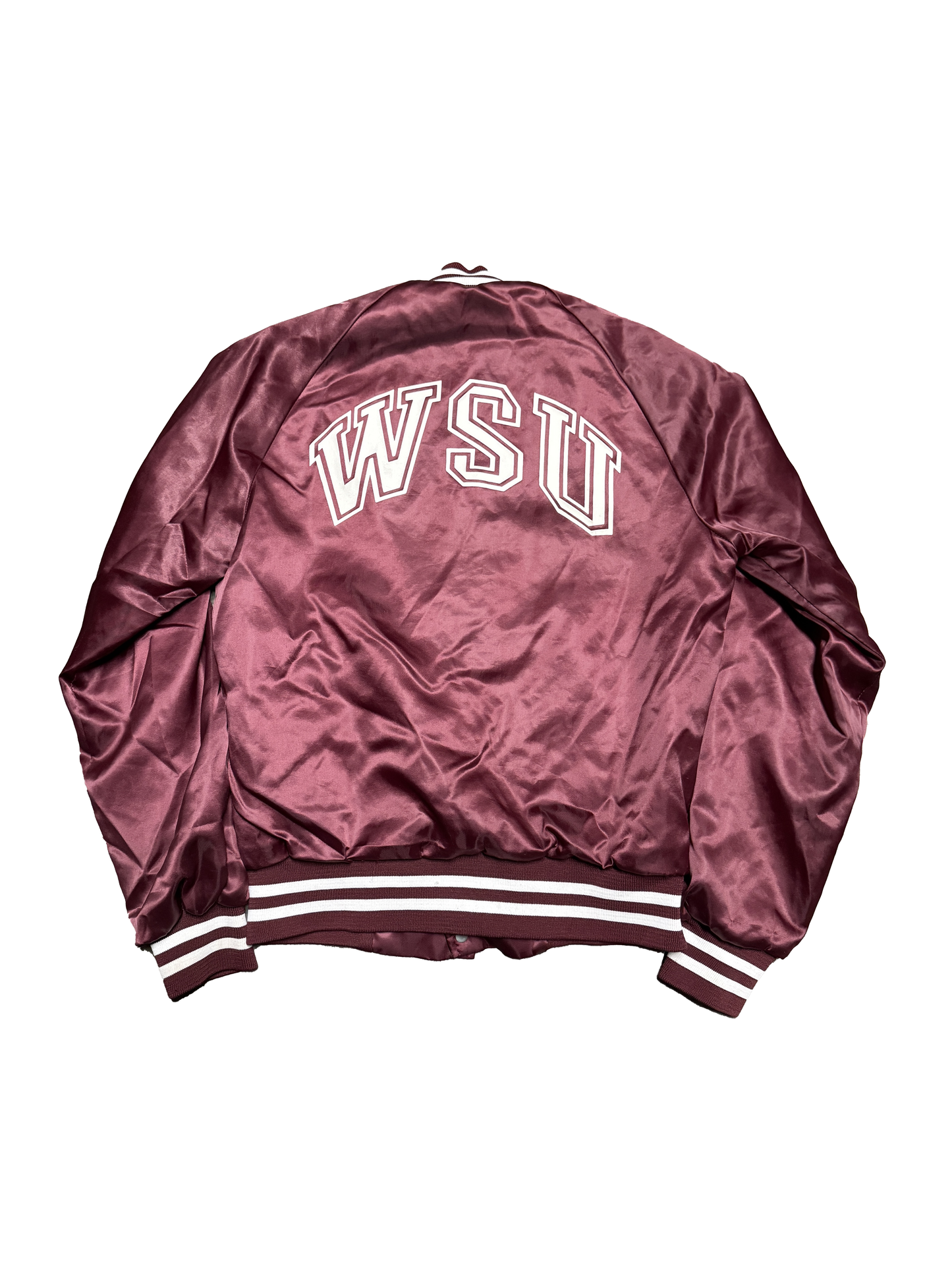 80s Satin Chalkline "WSU" Jacket